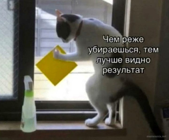Чем реже убираешься тем лучше видно результат