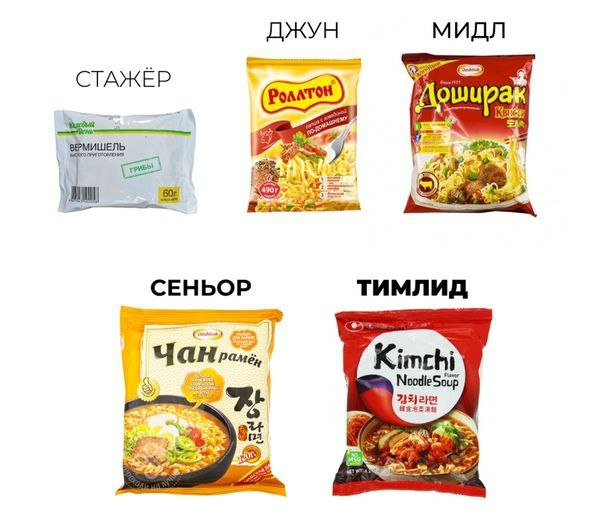 Стажёр - Джун - Мидл - Сеньор - Тимлид