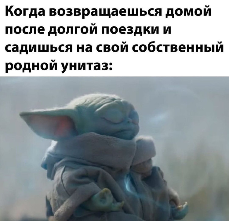 Когда возвращаешься домой после долгой поездки и садишься на свой собственный родной унитаз